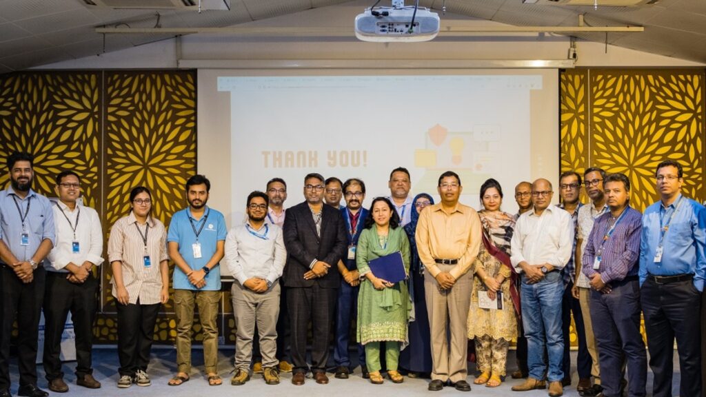 Speakers and participants at the Workshop on AI Tools in Research - Media Studio, AIUB Campus, Dhaka, Bangladesh (Jun 2024)